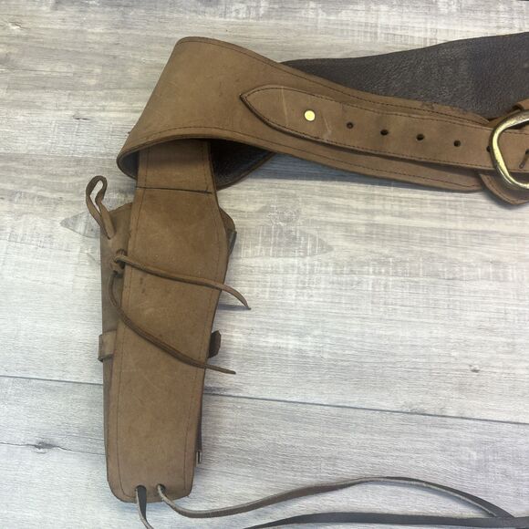 Vintage Leather Gun Holster Sz 42 For 22 Bullets Made In Mexico Western Cowboy - Picture 7 of 16